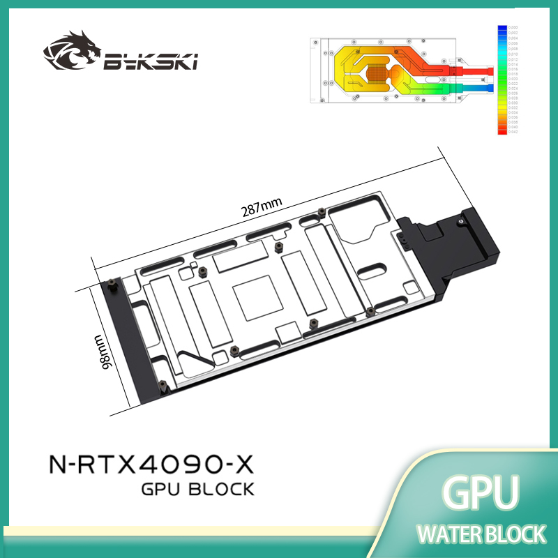 Rtx 4090 Water Block Full Cover - Водоблок для графического процессора Bykski N-RTX4090-X