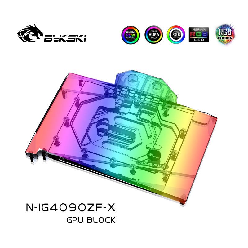 Rtx 4090 Water Block Full Cover - Блок графического процессора Bykski N-IG4090ZF-X для